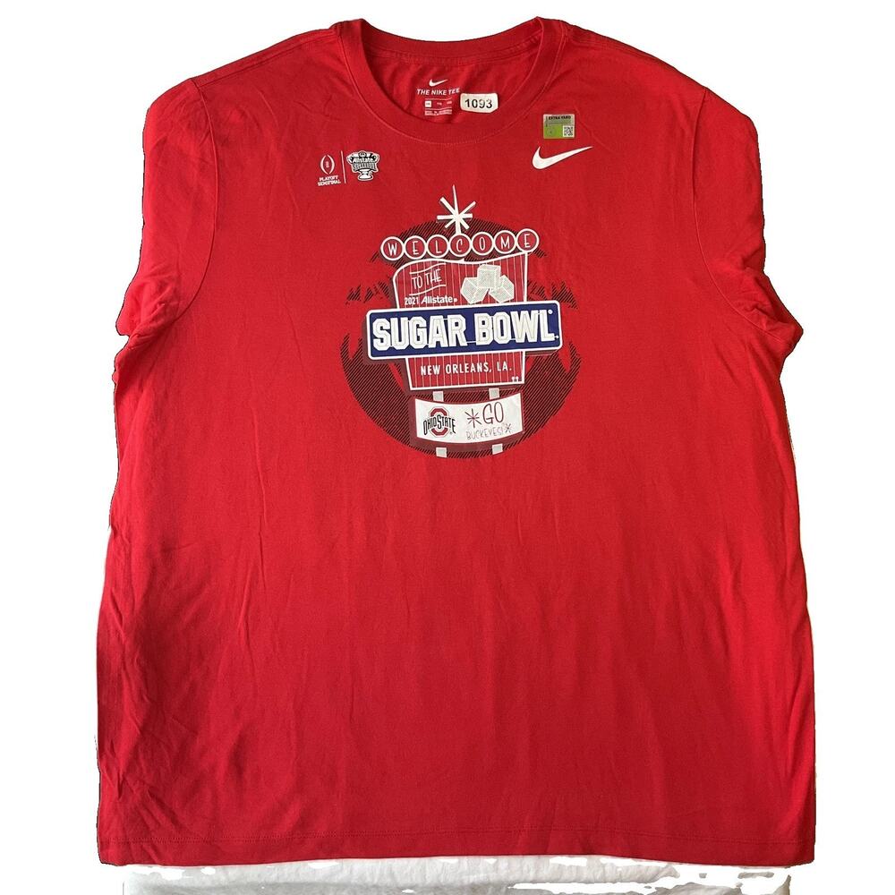 Ohio State Buckeyes Men Shirt XXL Red Nike Sugar Bowl The Tee Sports Logo